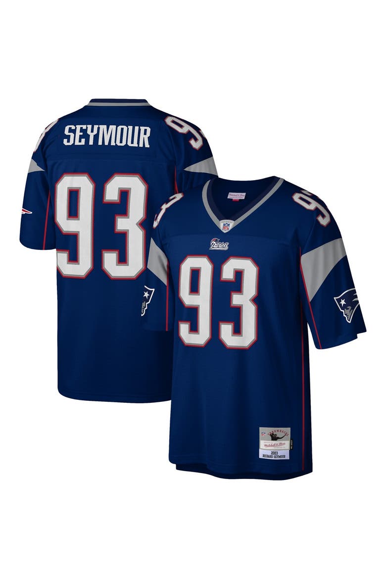 Men's Mitchell & Ness Richard Seymour Navy New England Patriots Legacy Replica Jersey, Main, color, Navy