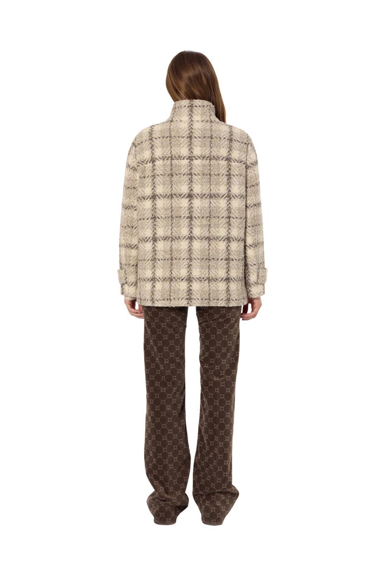 Manuela Oversize Checked Coat, Alternate, color, Natural
