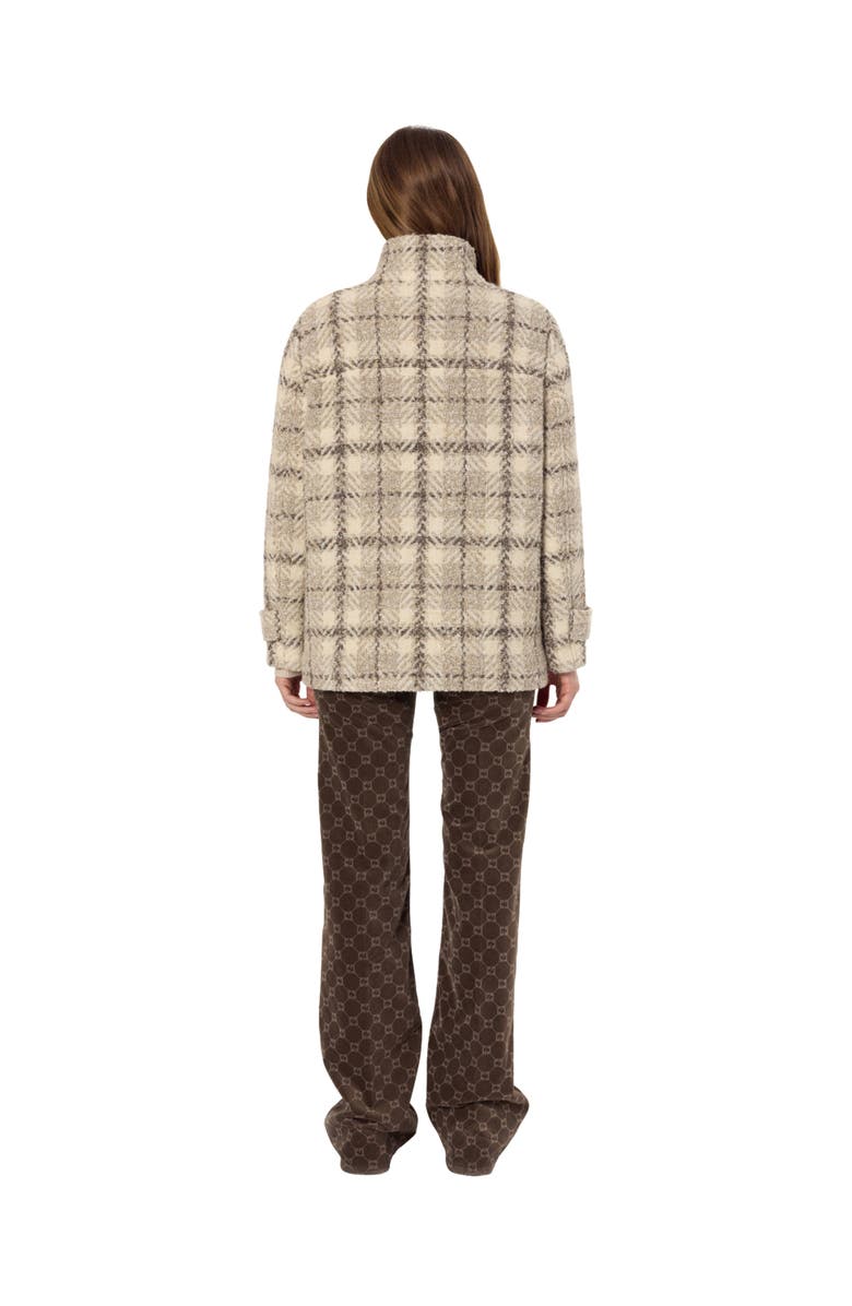 GERARD DAREL Manuela Oversize Checked Coat, Alternate, color, Natural
