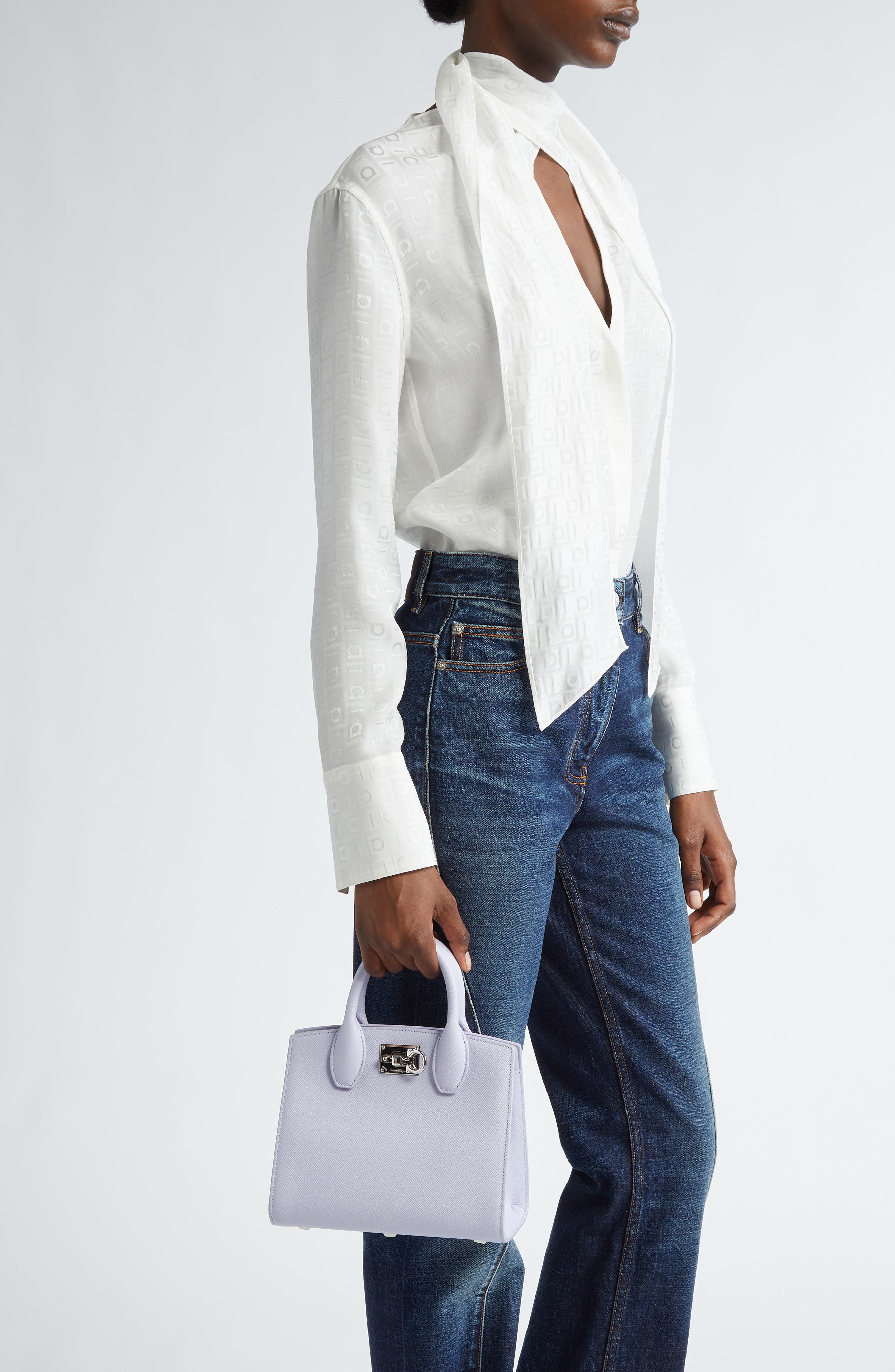 FERRAGAMO Mini Studio Box Leather Top Handle Bag, Alternate, color, 