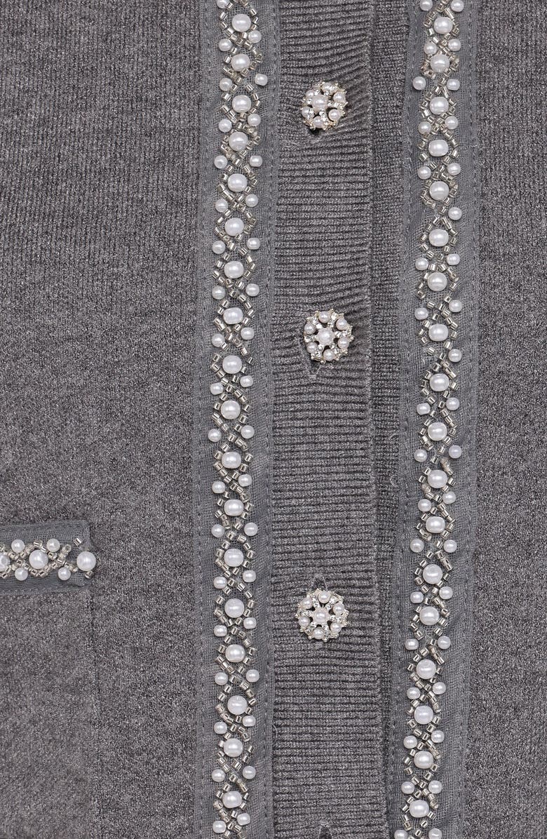 Petal & Pup Lumi Embellished Cardigan & Pleated Miniskirt Set, Alternate, color, Grey