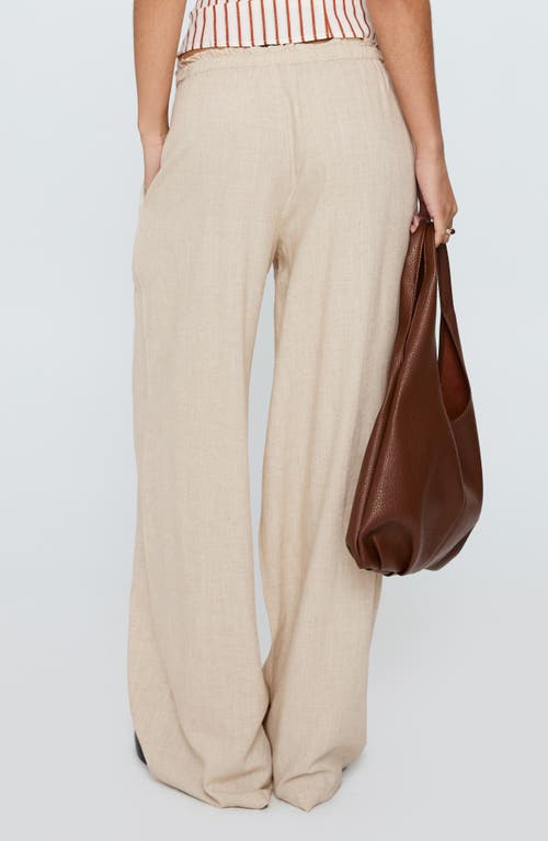 Princess Polly Seascape Tie Waist Wide Leg Pants In Neutral