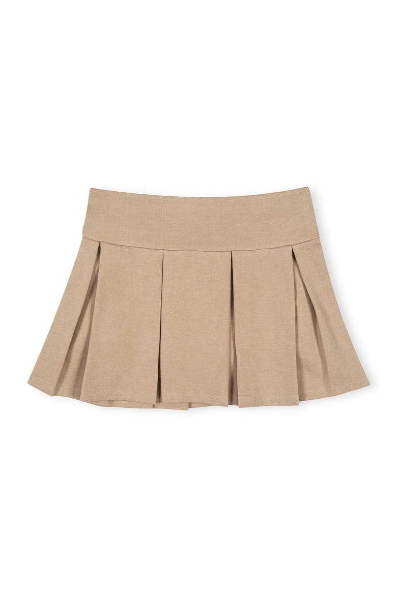 Kids' Ponte Pleated Uniform Skort, Main, color, Camel Heather