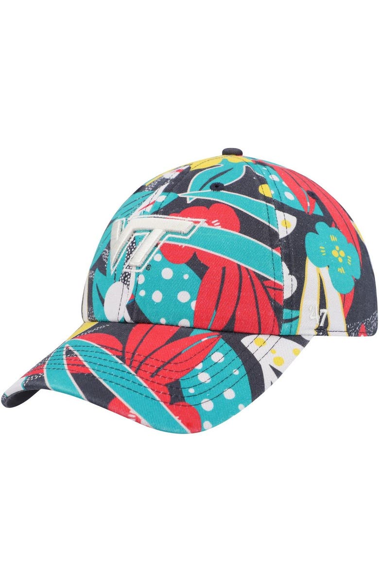 '47 Women's '47 Charcoal Virginia Tech Hokies Plumeria Clean Up Adjustable Hat, Main, color, 