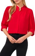 CeCe Puff Sleeve Button-Up Shirt