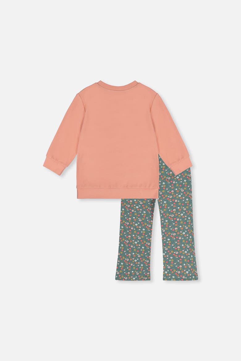 Tunic Floral Charming Ribbed Leggings Set, Alternate, color, Pale Pink and Green Floral