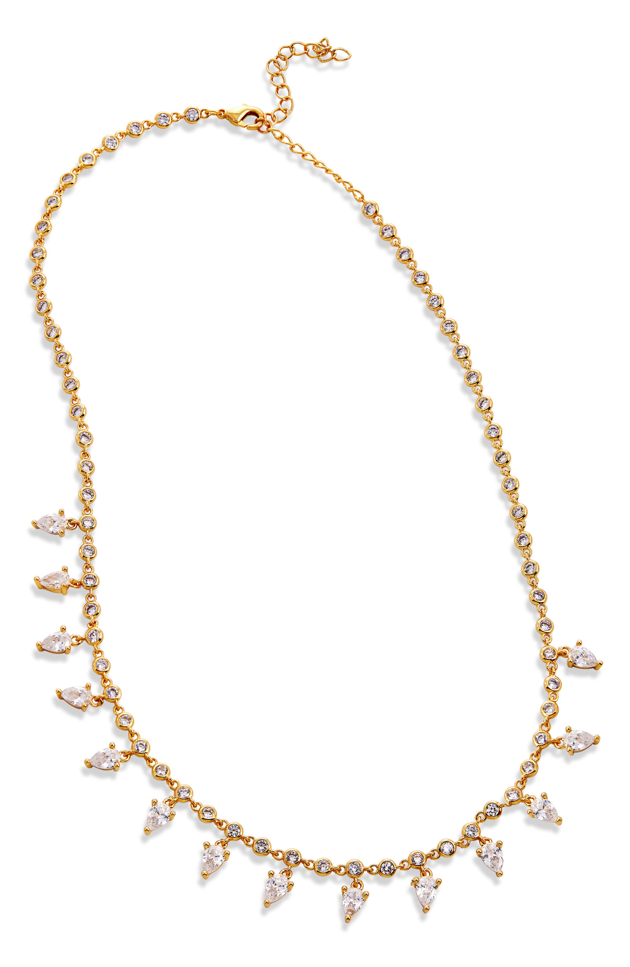 SAVVY CIE JEWELS Frontal Necklace in Yellow 