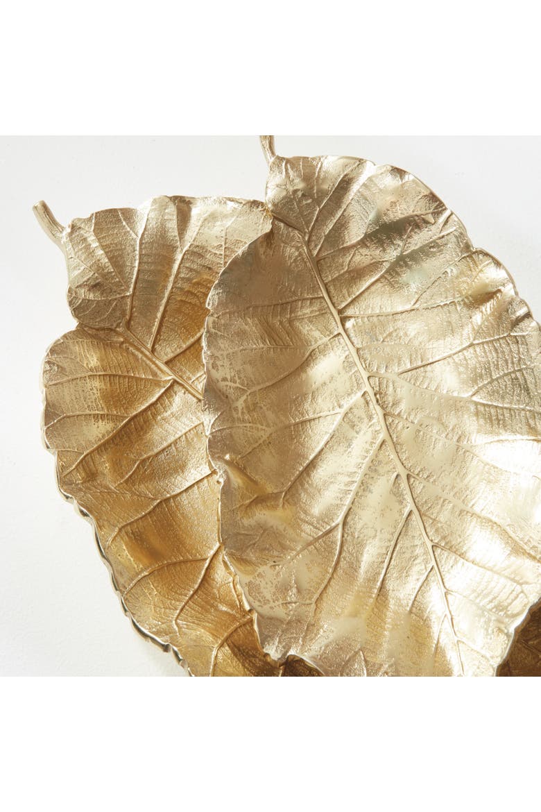 Alegra Grand Leaf Tray, Alternate, color, Gold