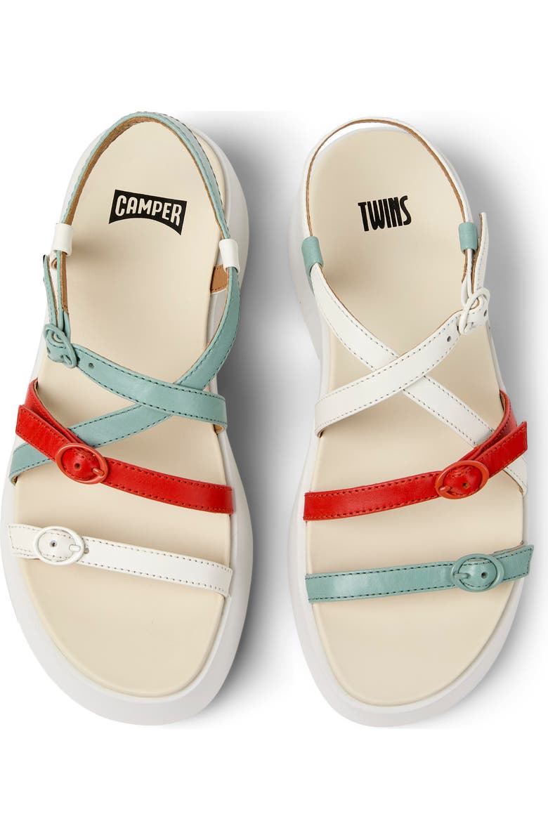 Camper Tasha Ankle Strap Platform Sandal, Alternate, color, Red Multi - Assorted