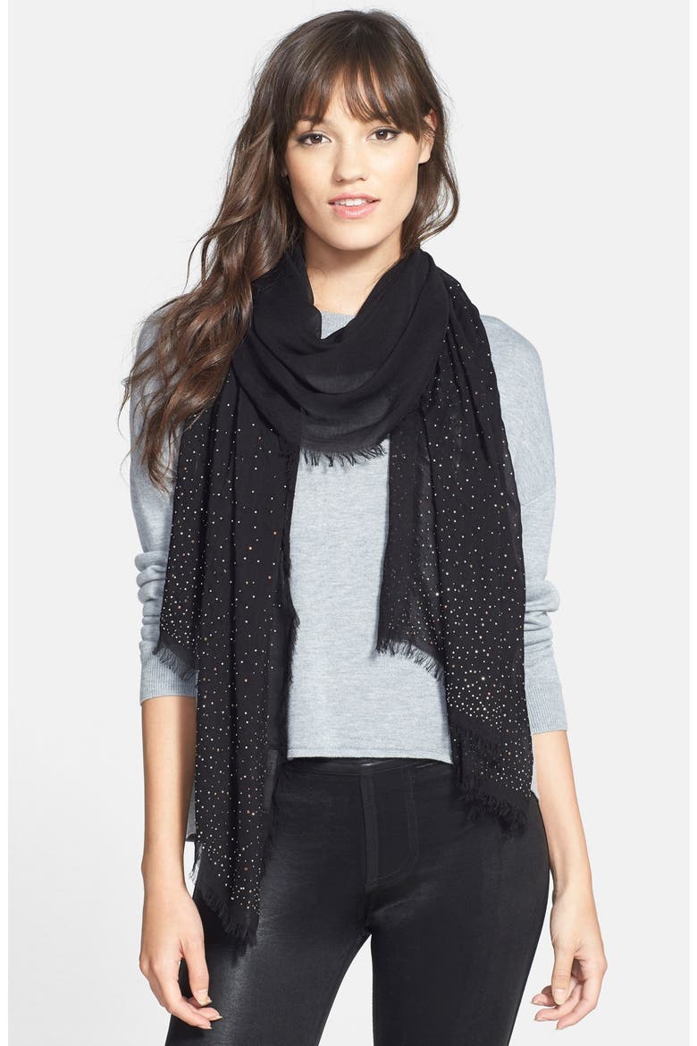 BCBGeneration 'Diamante' Studded Wrap, Main, color, BLACK