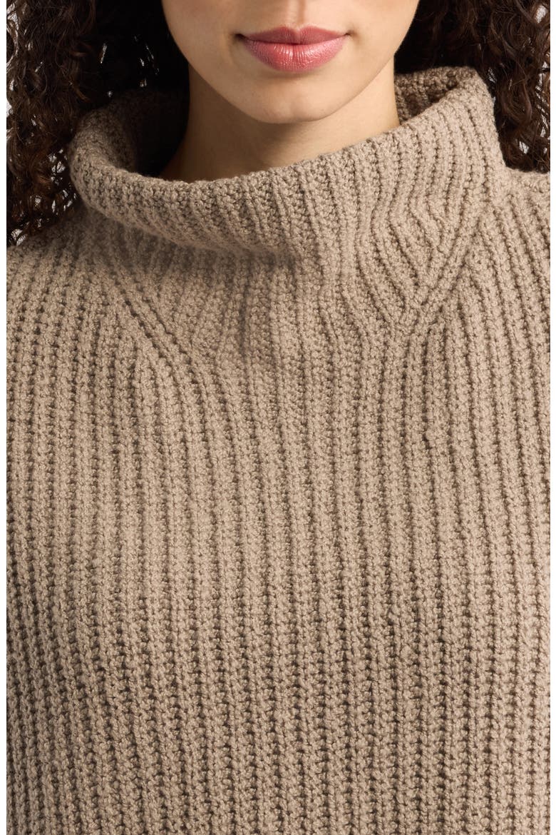 Cotton Blend Rib Poncho, Alternate, color, TWINE