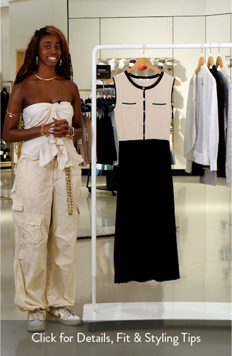 Mixed Media Pleated Midi Dress, sales video thumbnail