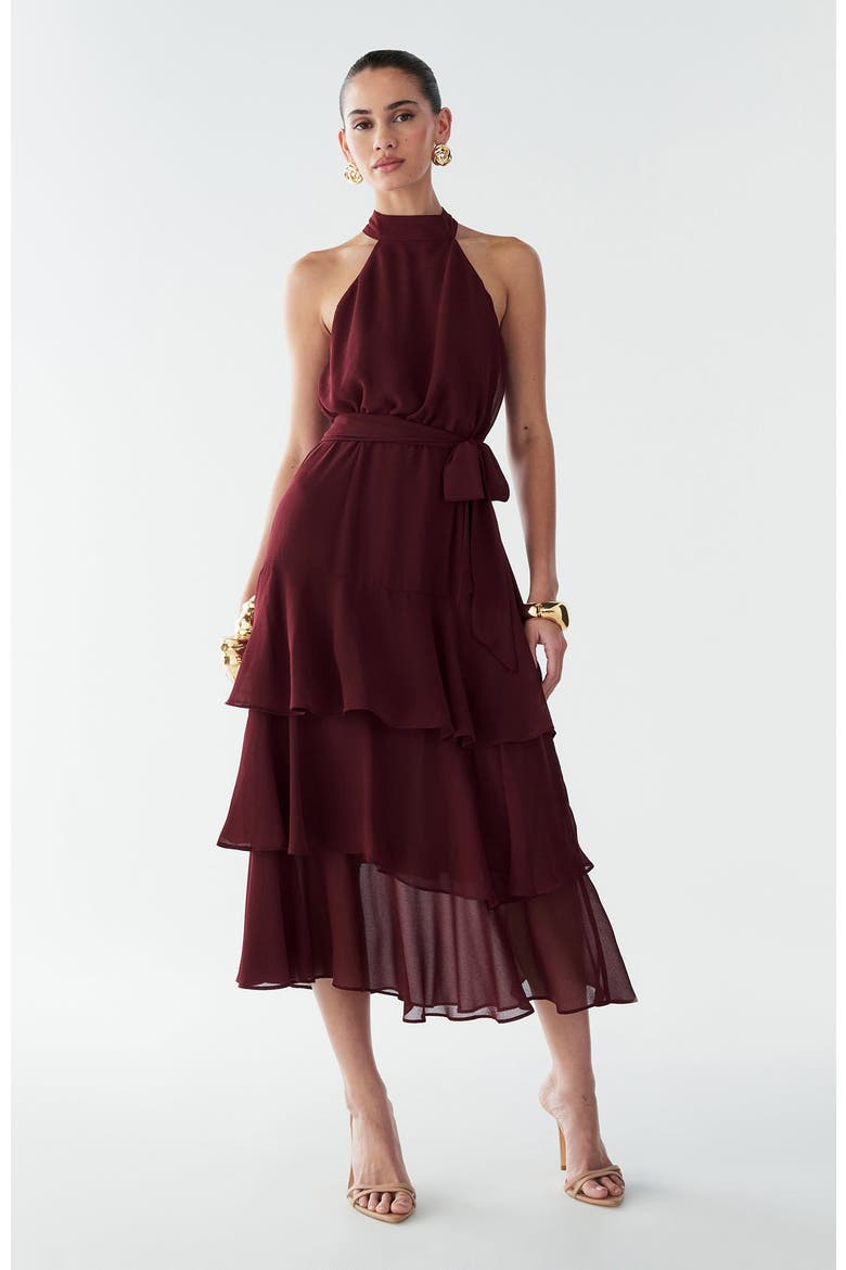 Tony Midi Dress, Alternate, color, Burgundy