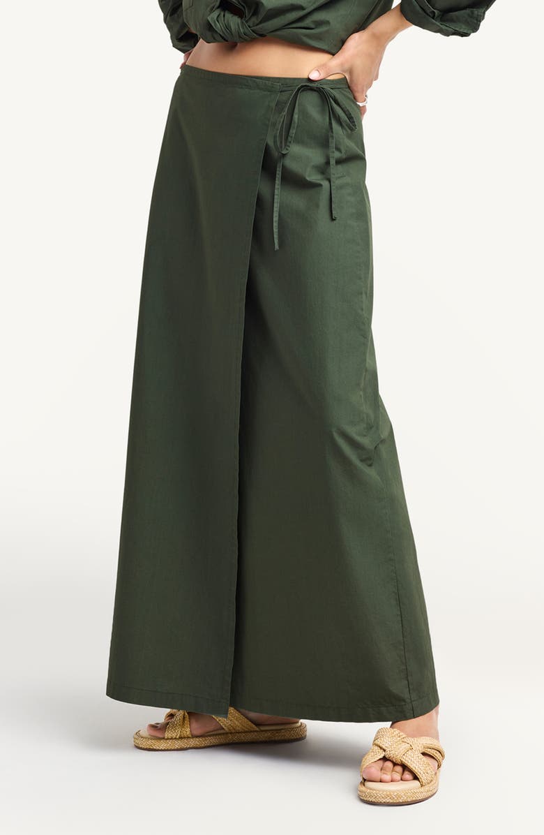 Vitamin A<sup>®</sup> Willa Organic Linen Cover-Up Wrap Skirt, Main, color, Forest
