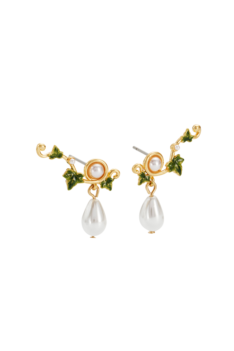 Ivy & Pearl Climber Earrings, Alternate, color, Gold