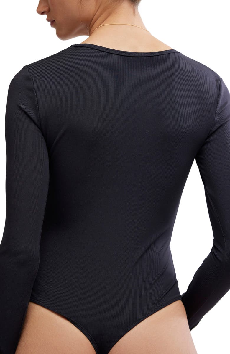 Free People Victoria Long Sleeve Rib Bodysuit, Alternate, color, 