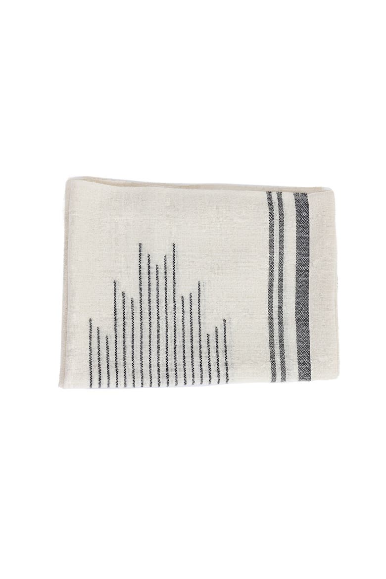 Miska Collection - Handloomed Artisan Weaver 100% Alpaca All Natural Luxurious Throw Blanket, Alternate, color, Ink & Ivory Horizon