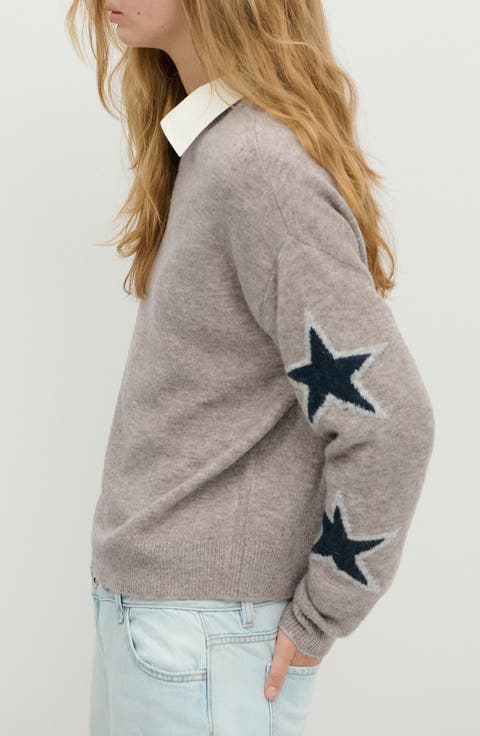 Star Detail Crewneck Sweater