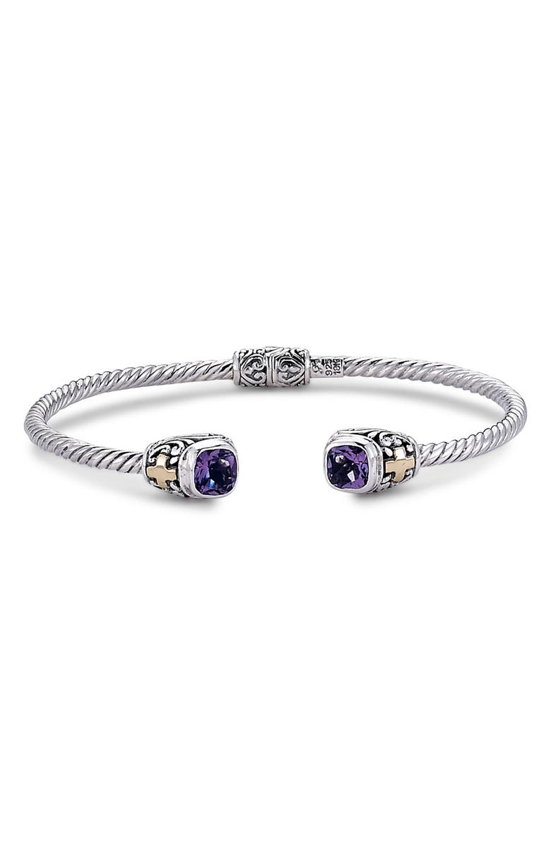 SAMUEL B. Square Open Cuff Bracelet, Main, color, Purple