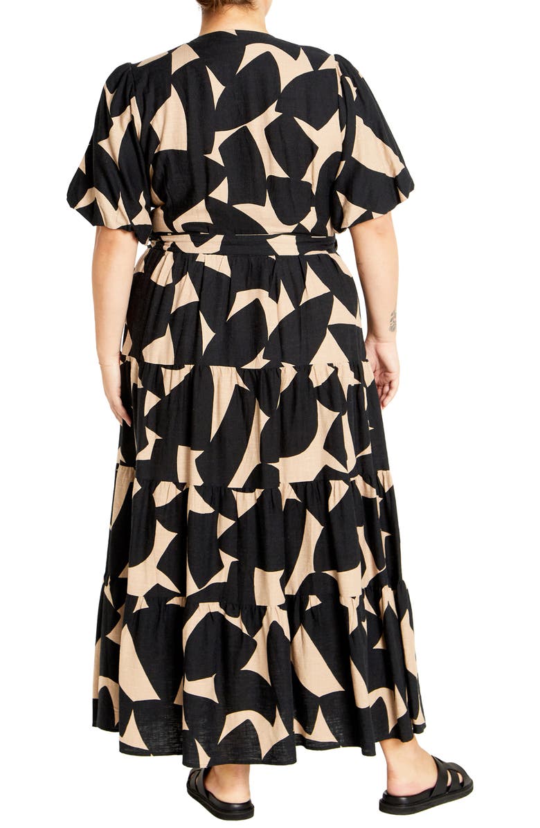 City Chic Lexi Print Faux Wrap Maxi Dress, Alternate, color, Print