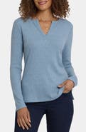 NYDJ Metallic Rib Henley Top
