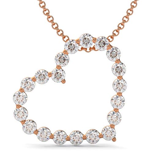 Bliss Diamond 1 Ct Diamond Heart Pendant Necklace