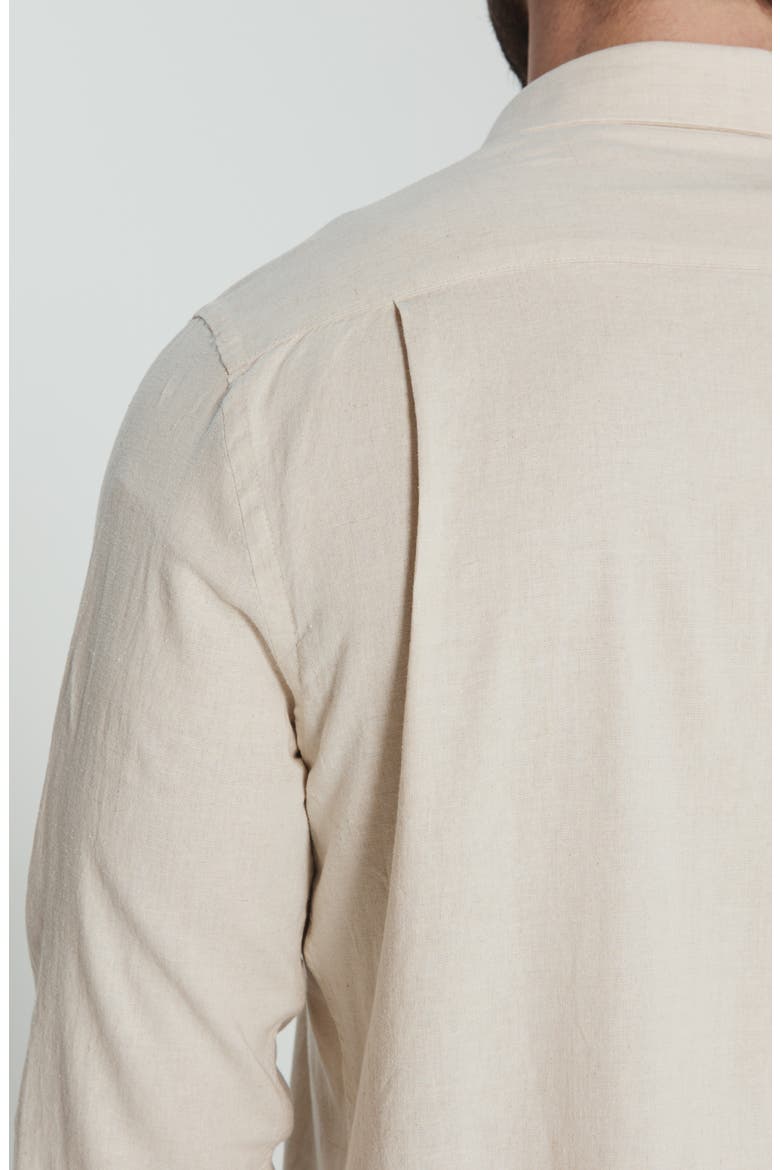 Oasis Linen Blend Button-Up Shirt, Alternate, color, SAND
