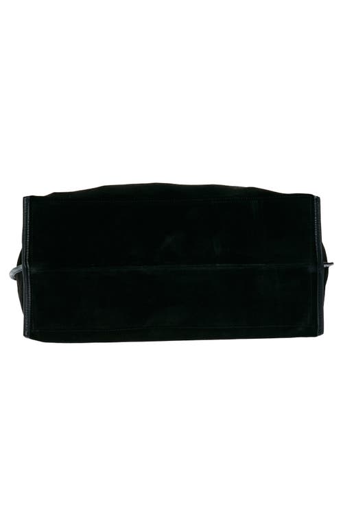 Kassl Large Contrast Trim Suede Tote In Black 0001