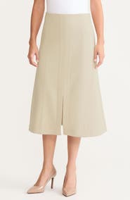 Misook A-Line LuxeStretch Ponte Midi Skirt