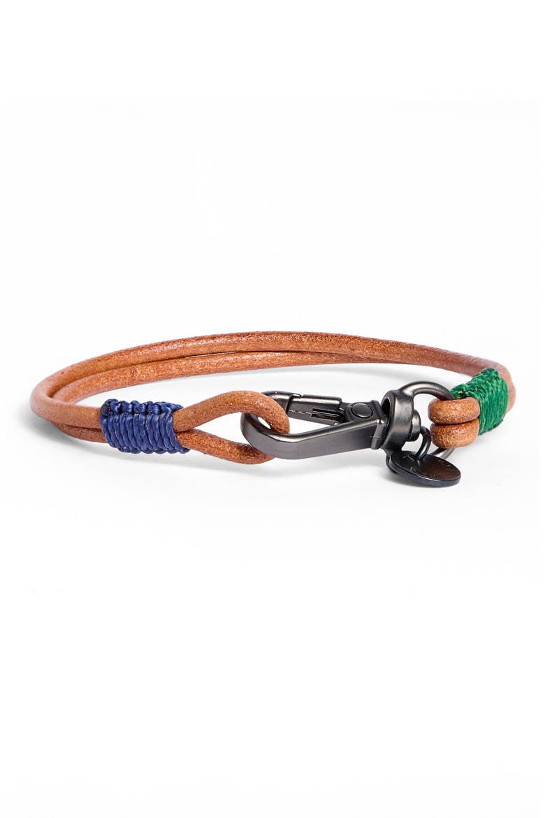 Men's Swivel Clasp Craftman Leather Bracelet, Alternate, color, CAMEL