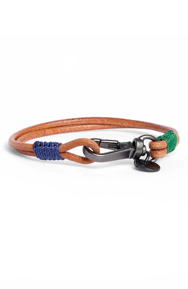 Caputo & Co. Men's Swivel Clasp Craftman Leather Bracelet, Alternate, color, Camel