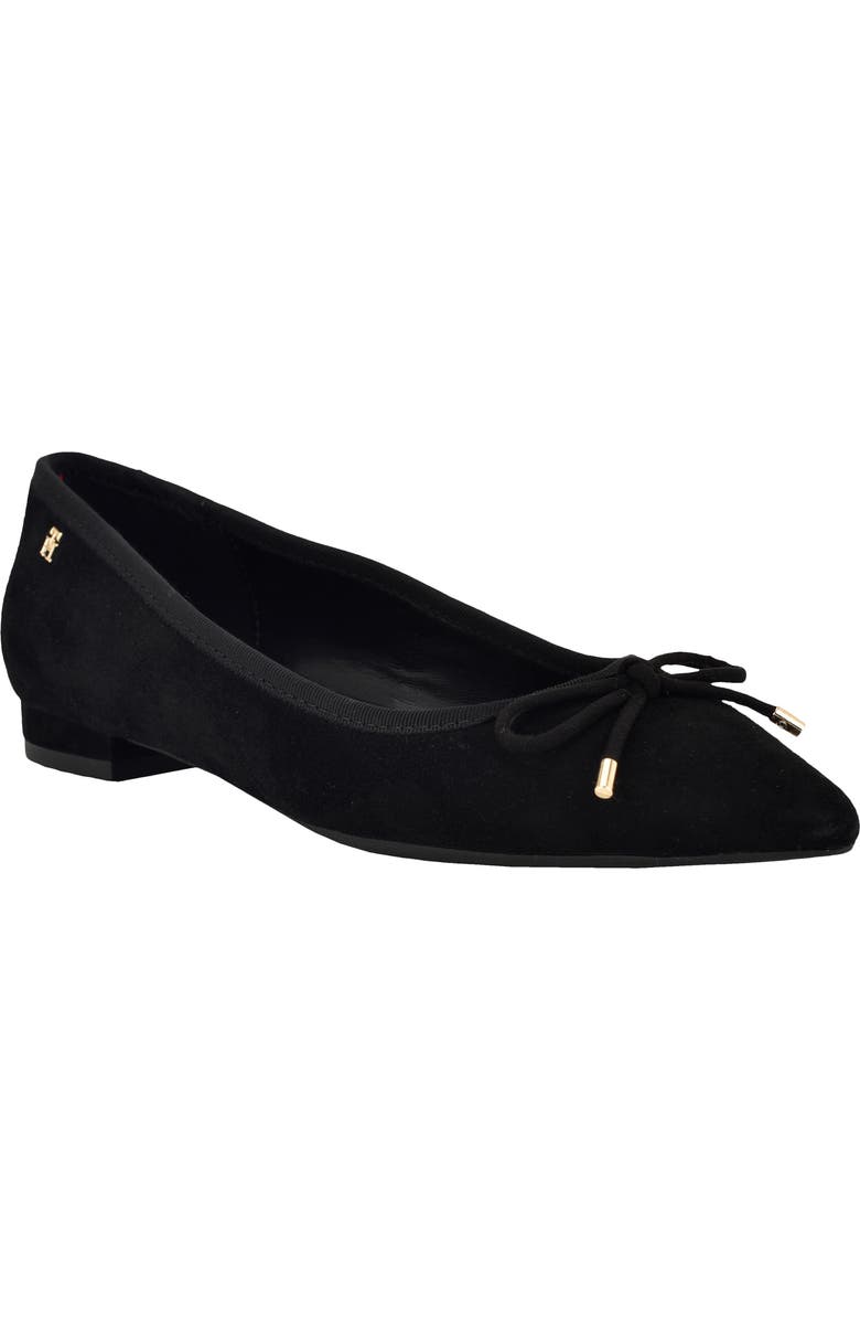 Tommy Hilfiger Kimio Pointed Toe Flat, Main, color, Black