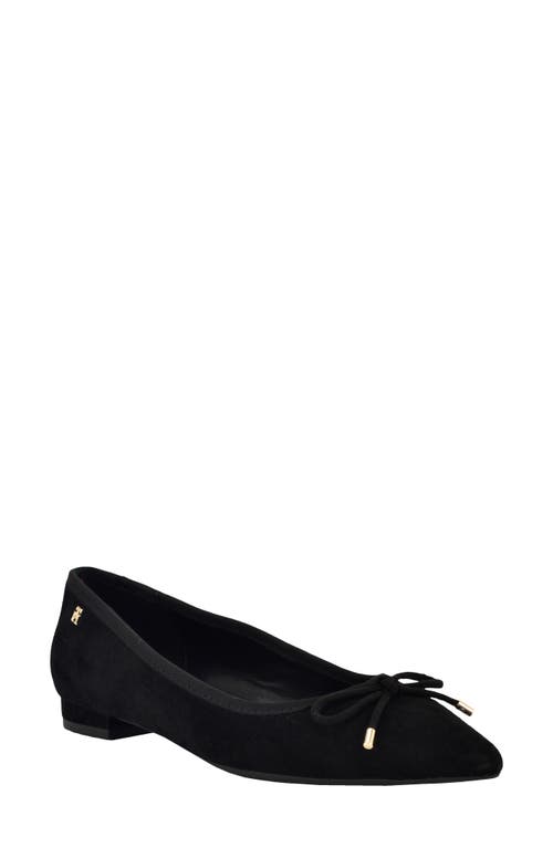 Tommy Hilfiger Kimio Pointed Toe Flat In Black