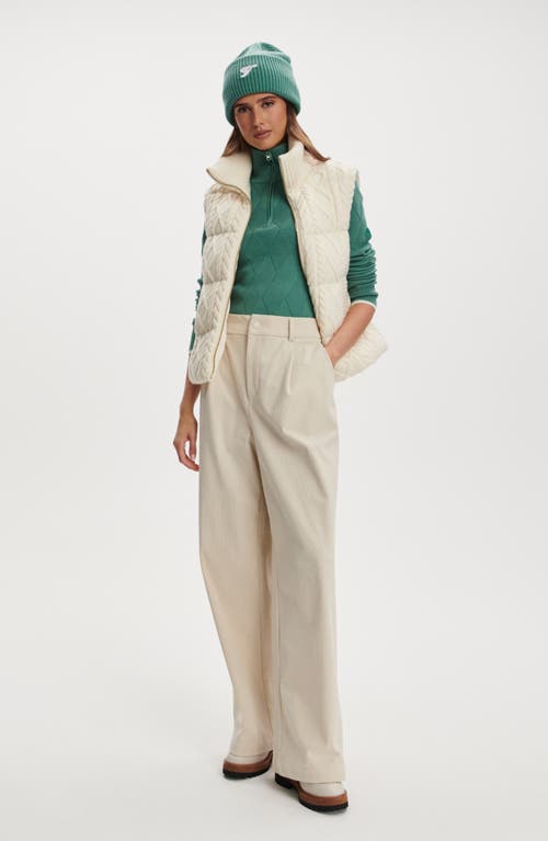 Varley Irina Cable Quilted Puffer Vest In White