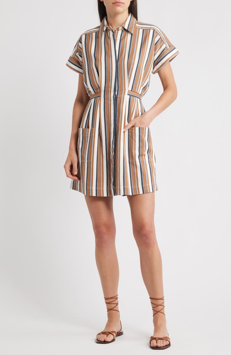 Cleobella Sable Stripe Shirtdress, Main, color, Giatta Stripe