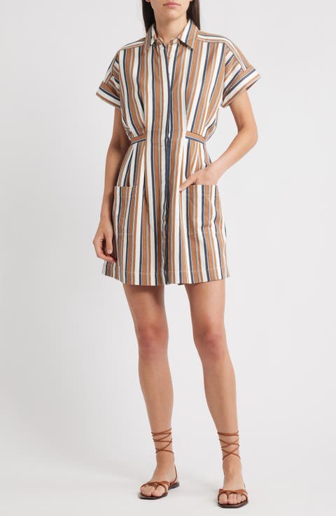 Sable Stripe Shirtdress