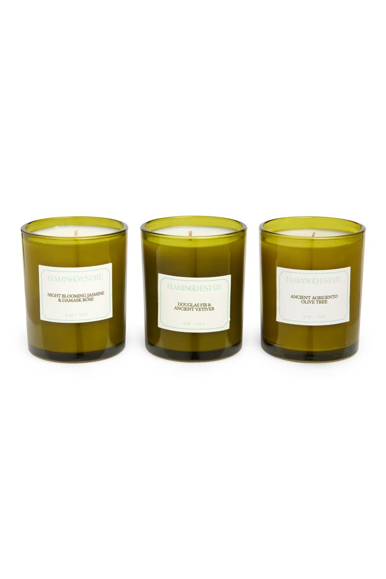 Mini Three Brothers Candle Set, Main, color, GREEN