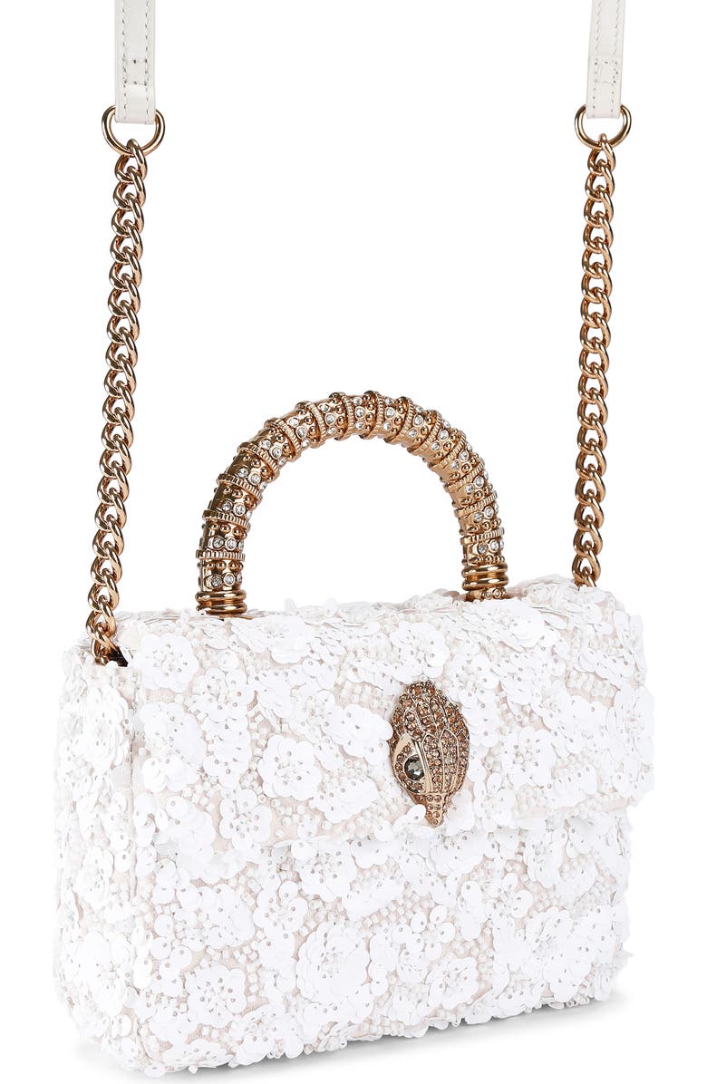 Kurt Geiger London Mini Kensington Sequin Top Handle Bag, Alternate, color, Open White