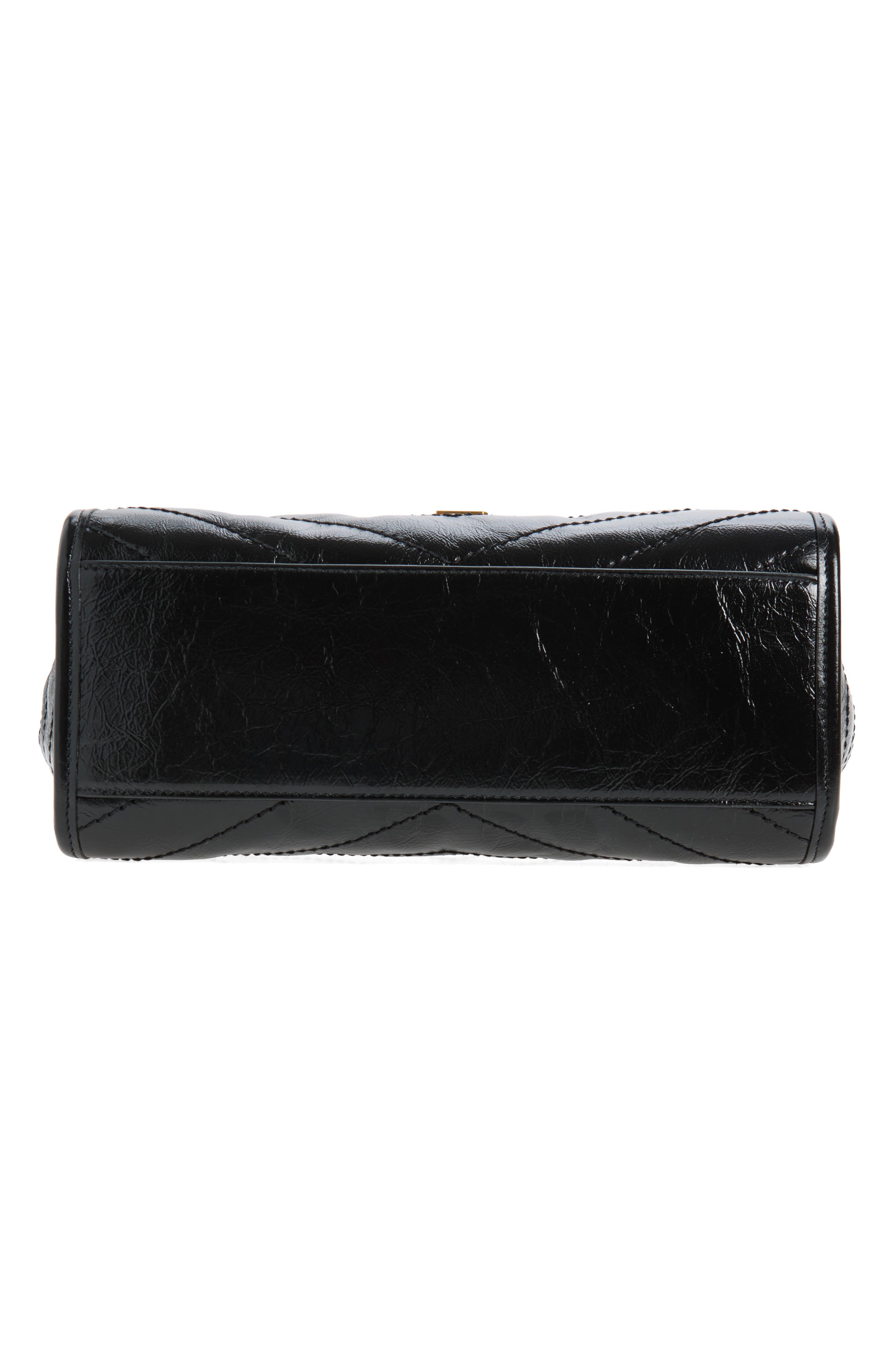 Small Niki Matelassé Leather Shopping Tote, Alternate, color, BLACK