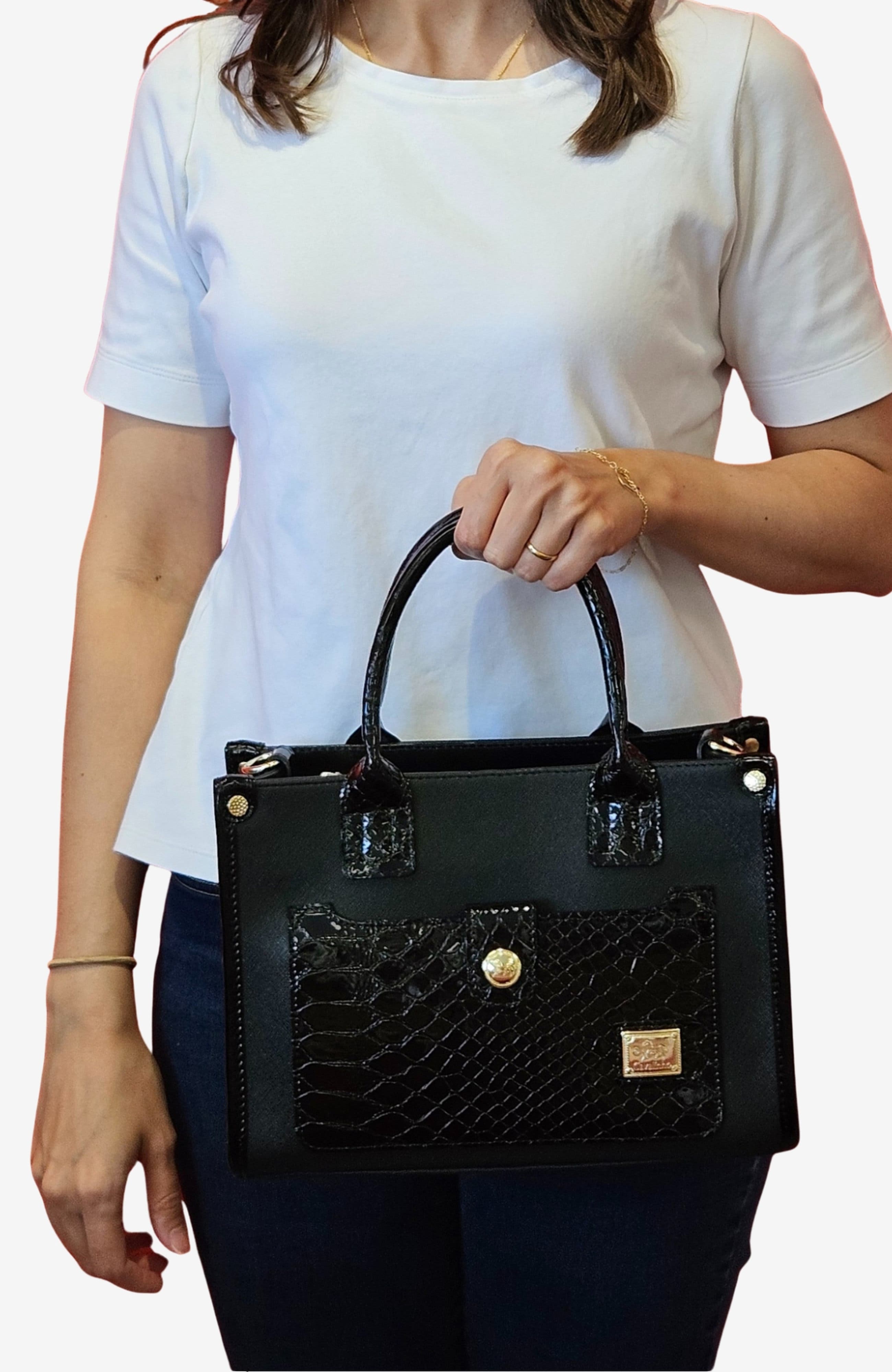 Cherry Blossom 524 Handbag, Alternate, color, Black