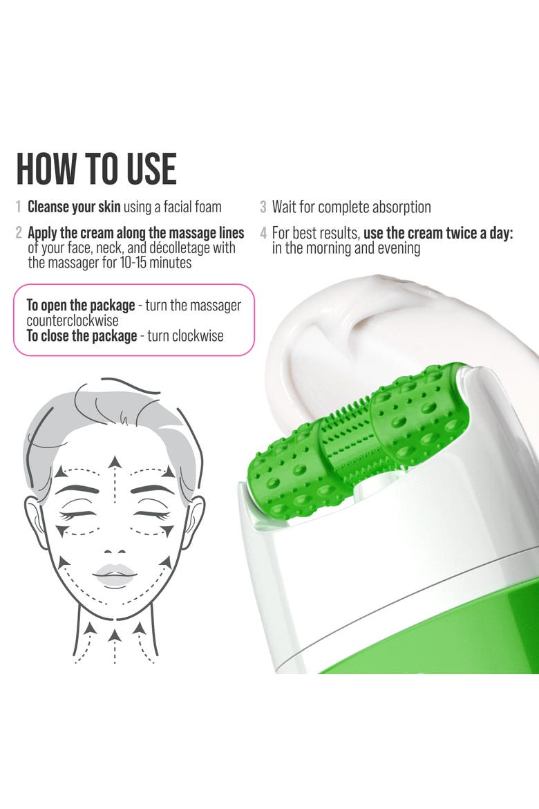Face moisturizer with Peptide for Nourishing & Lifting effect with 3D Massage Applicator, Alternate, color, White