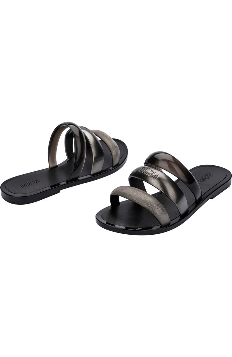 Melissa Eclipse Slide Sandal, Alternate, color, Silver/ Black