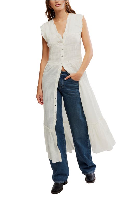 Free People Desert Dazed Sleeveless Cotton Midi Dress In Clean Ivory In Clean Ivory