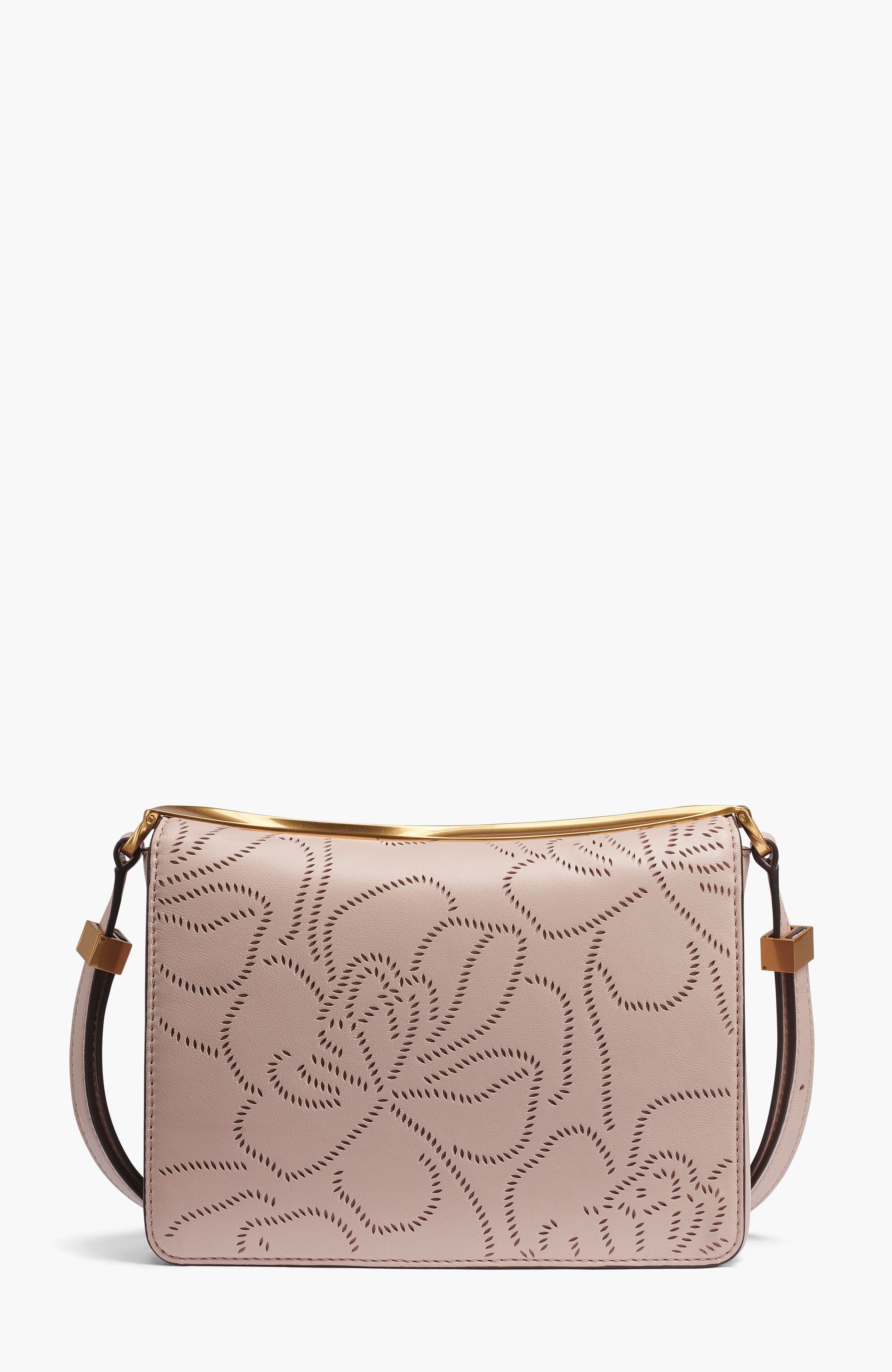 Donna Karan New York Jericho Floral Perf Shoulder, Alternate, color, Snow Petal