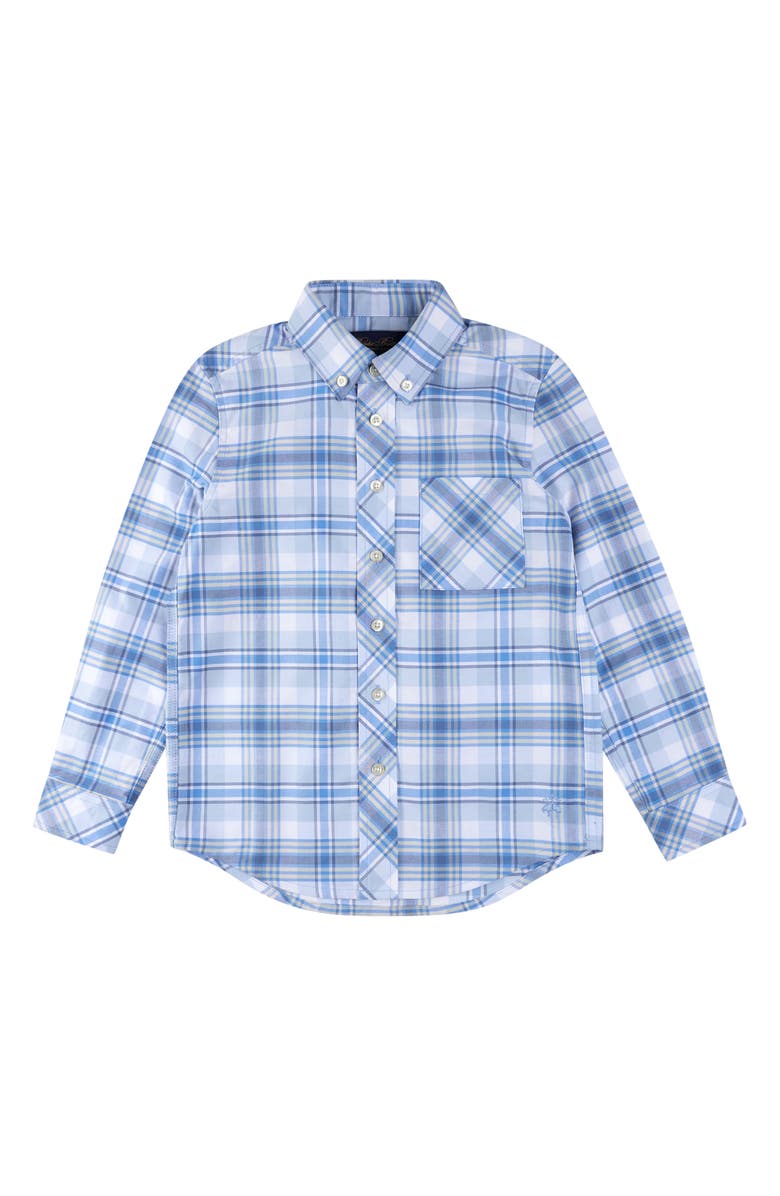 Brooks Brothers Kids' Plaid Cotton Button-Down Shirt, Main, color, Blue