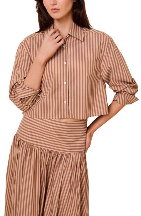 Avril Cropped Striped Shirt