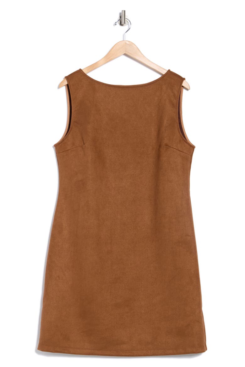 Faux Suede Shift Dress, Alternate, color, CAMEL