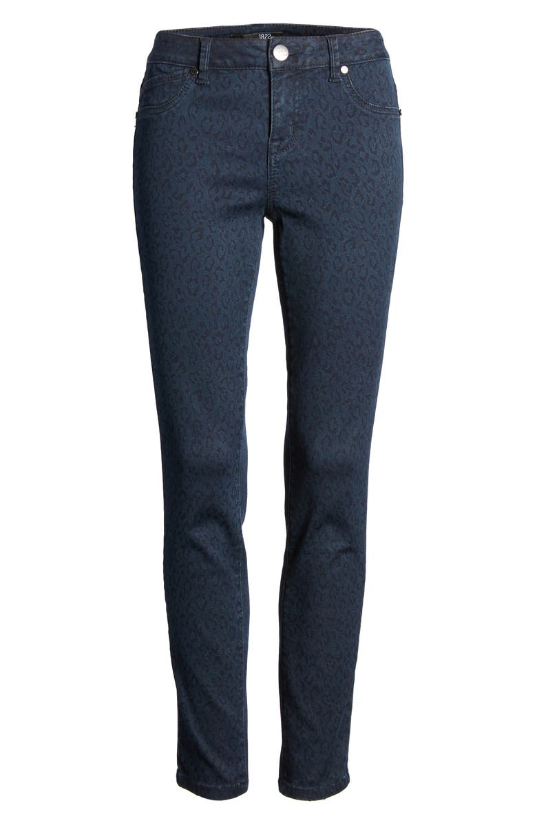 1822 Denim Tonal Leopard Print Skinny Jeans, Alternate, color,