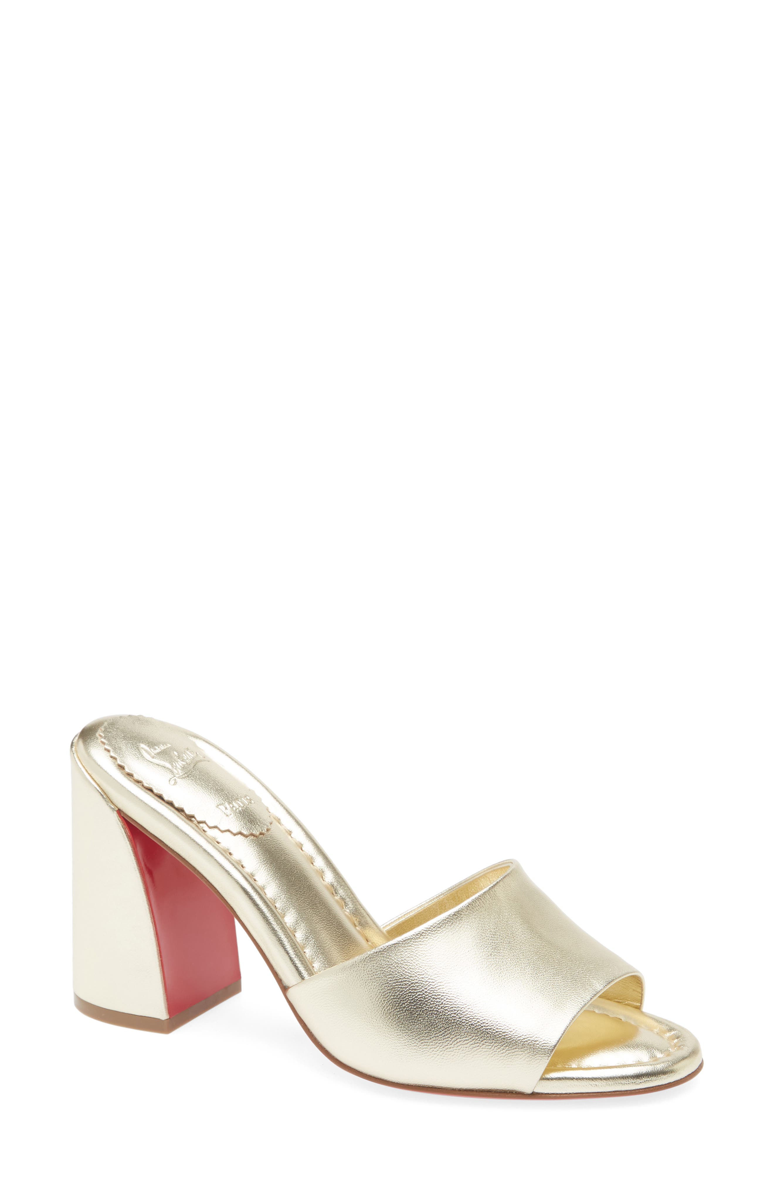 Christian Louboutin Jane Slide Sandal, Main, color, G306 Platine/ Lin Platine