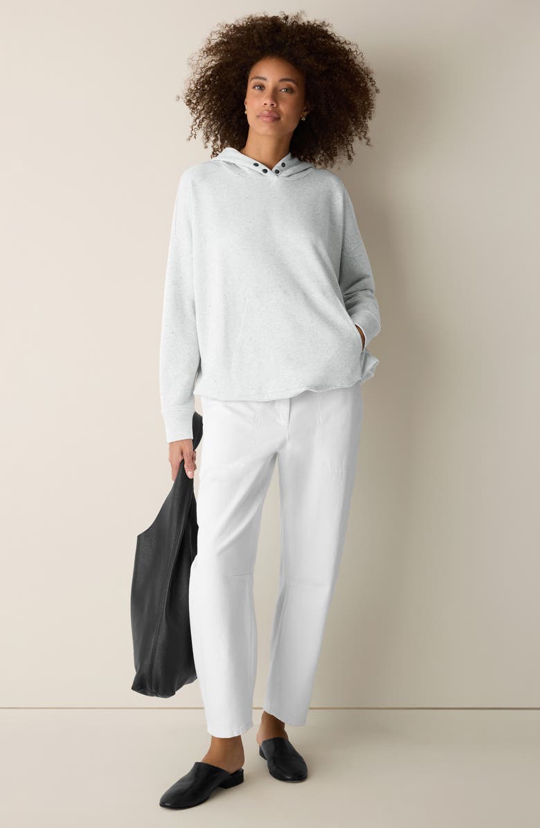 Eileen Fisher Cotton Blend Tunic Hoodie, Alternate, color, Dark Pearl Heather